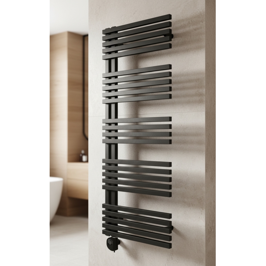 Vertaduro - Sèche-serviettes MICHELLE 600 W avec thermostat 129 x 50 cm anthracite