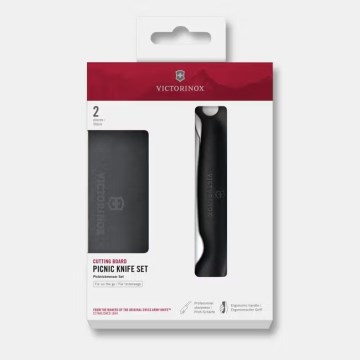Victorinox - Couteau pliant SWISS CLASSIC 11 cm, noir + planche à découper