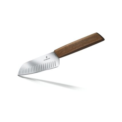 Victorinox - Couteau santoku de cuisine SWISS MODERN 17 cm, manche en noyer