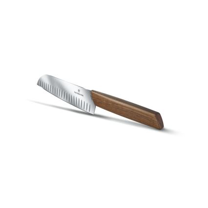 Victorinox - Couteau santoku de cuisine SWISS MODERN 17 cm, manche en noyer