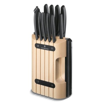 Victorinox - Ensemble de 12 couteaux de cuisine avec bloc SWISS CLASSIC hêtre/beige