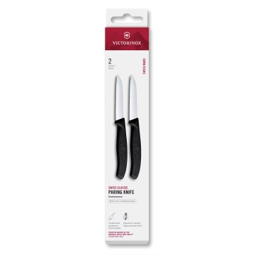 Victorinox - Ensemble de 2 couteaux à légumes SWISS CLASSIC 8 cm, noir