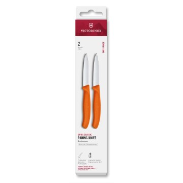 Victorinox - Ensemble de 2 couteaux à légumes SWISS CLASSIC 8 cm, orange