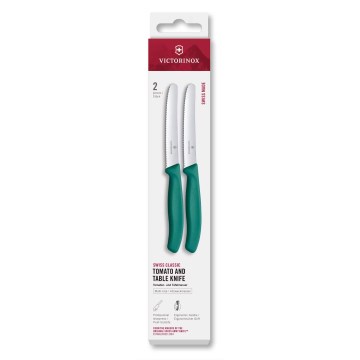 Victorinox - Ensemble de 2 couteaux à légumes SWISS CLASSIC, lame de 11 cm, turquoise