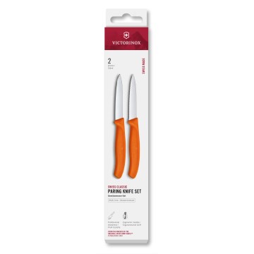 Victorinox - Ensemble de 2 couteaux à légumes SWISS CLASSIC, lame de 8 cm, orange