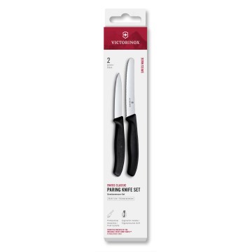 Victorinox - Ensemble de 2 couteaux à légumes SWISS CLASSIC, noir