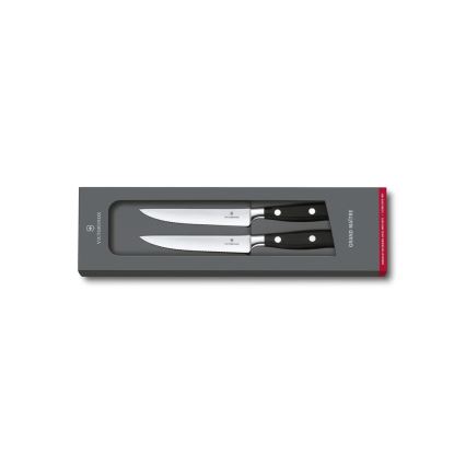 Victorinox - Ensemble de 2 couteaux à steak GRAND MAITRE, lames de 12 cm, noirs