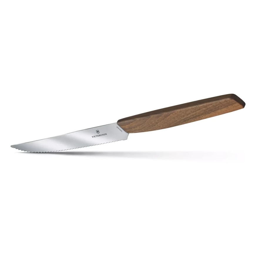 Victorinox - Ensemble de 2 couteaux à steak SWISS MODERN 12 cm, manches en noyer