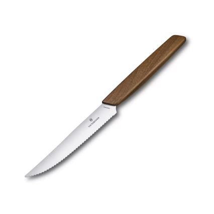 Victorinox - Ensemble de 2 couteaux à steak SWISS MODERN 12 cm, manches en noyer