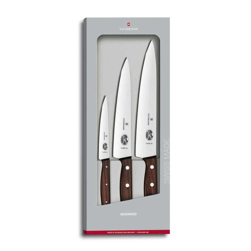 Victorinox - Ensemble de 3 couteaux de cuisine WOOD en érable