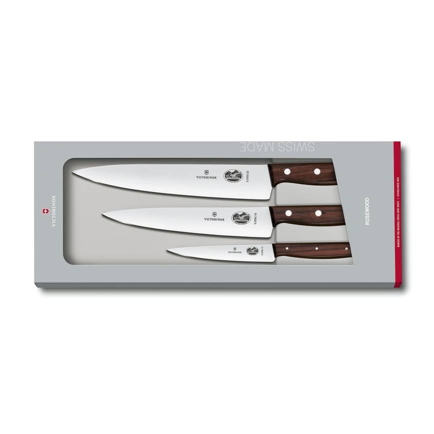 Victorinox - Ensemble de 3 couteaux de cuisine WOOD en érable