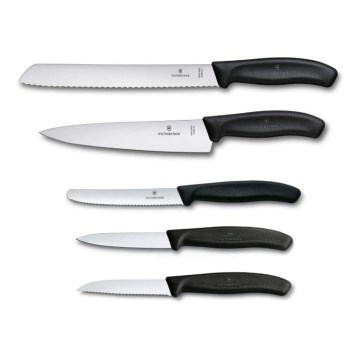 Victorinox - Ensemble de 5 couteaux de cuisine SWISS CLASSIC, noir