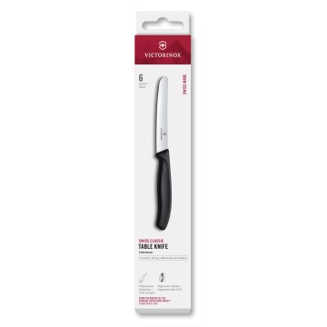 Victorinox - Ensemble de 6 couteaux à légumes SWISS CLASSIC, lame de 11 cm, noir
