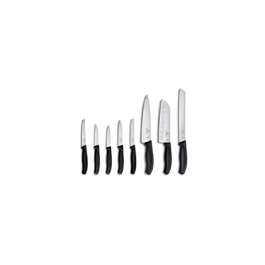 Victorinox - Ensemble de 9 couteaux de cuisine SWISS CLASSIC avec bloc, hêtre/beige
