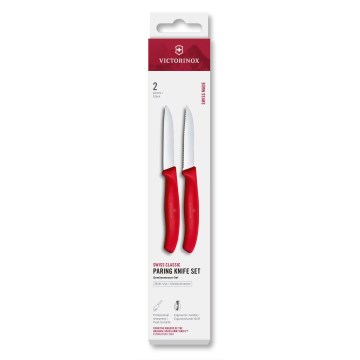 Victorinox - Ensemble de couteaux à légumes SWISS CLASSIC 8 cm, 2 pièces, rouge