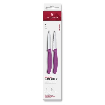Victorinox - Ensemble SWISS CLASSIC de 2 couteaux à légumes de 8 cm, violet