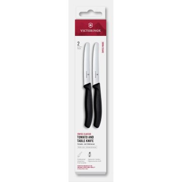 Victorinox - Lot de 2 couteaux à légumes SWISS CLASSIC, lame 11 cm, noir