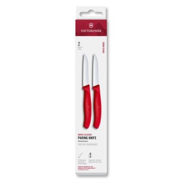 Victorinox - Set de 2 couteaux à légumes SWISS CLASSIC, lames de 8 cm, rouge