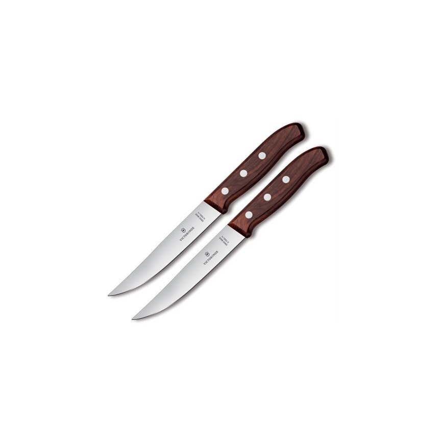 Victorinox - Set de 2 couteaux à steak WOOD, lame 14 cm, manche en érable