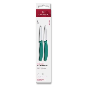 Victorinox - Set de couteaux à légumes SWISS CLASSIC 8 cm, 2 pièces, turquoise
