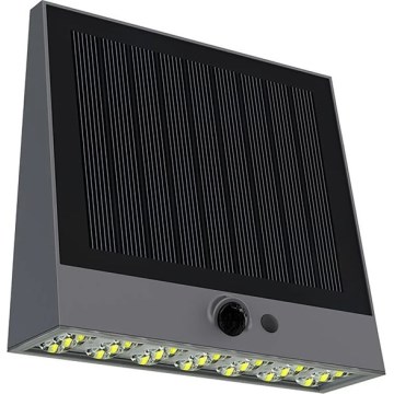 Viking - Applique murale solaire LED à intensité variable avec capteur LED/2W/3,7V IP54 4000K 2000 mAh