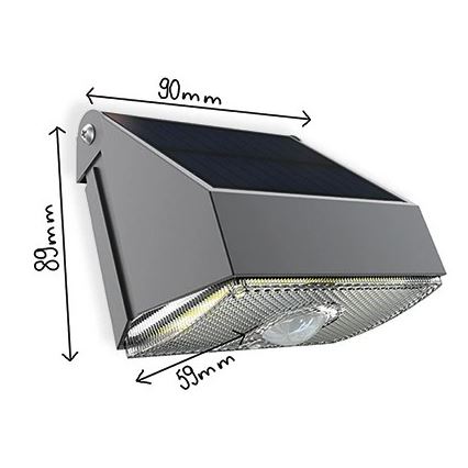 Viking - applique murale solaire LED avec détecteur LED/3,7V IP54 3000/4000K 2000 mAh