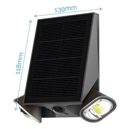 Viking - Applique murale solaire LED dimmable avec capteur LED/1,3W/3,7V IP44 4000K 2000 mAh