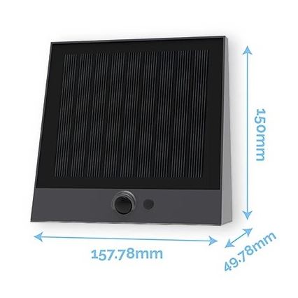 Viking - Applique murale solaire LED à intensité variable avec capteur LED/2W/3,7V IP54 4000K 2000 mAh