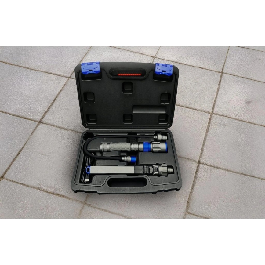 Viking - Lampe de poche LED rechargeable à intensité réglable 3 en 1 LED/5V IPX4 380 lm 2200 mAh