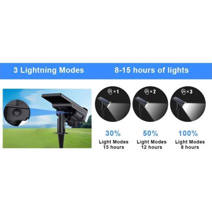 Viking - Lampe solaire LED/1W/3,7V IP65 6000K 2200 mAh