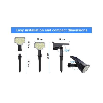 Viking - Lampe solaire LED/1W/3,7V IP65 6000K 2200 mAh