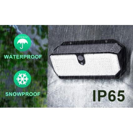 Viking - Luminaire mural solaire LED avec capteur LED/2W/3,7V IP65 6000K 2200 mAh