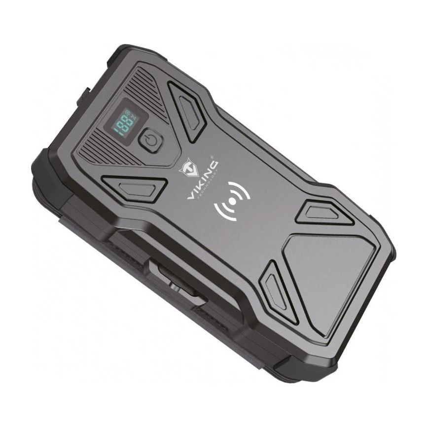 Viking - Batterie externe avec lampe torche LED intégrée, recharge sans fil et panneau solaire, Power Delivery 22,5 W / 20 000 mAh