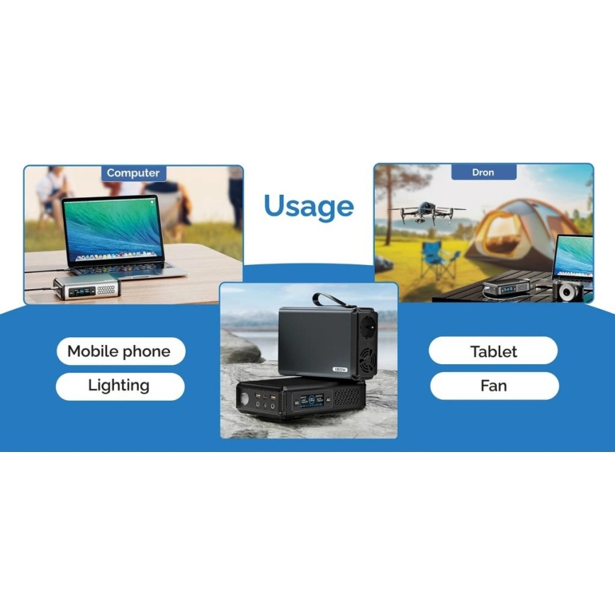 Viking - Station d'alimentation portable 10000 mAh avec écran LED et Power Delivery