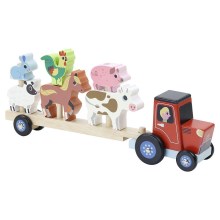 Vilac - Tracteur en bois avec animaux