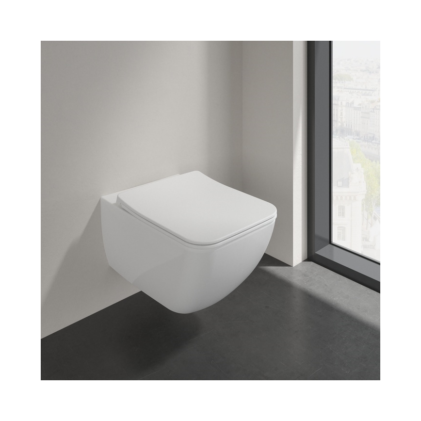 Villeroy & Boch 4611RL01 - WC suspendu avec abattant SoftClose VENTICELLO, céramique/blanc