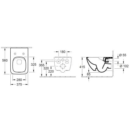 Villeroy & Boch 4611RSR1 - WC suspendu avec abattant SoftClose VENTICELLO céramique/blanc