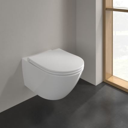 Villeroy & Boch 4670T9R1 - WC suspendu SUBWAY 3.0 en céramique avec abattant à fermeture douce SoftClose, blanc