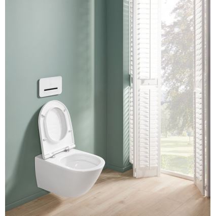 Villeroy & Boch 4670T9R1 - WC suspendu SUBWAY 3.0 en céramique avec abattant à fermeture douce SoftClose, blanc