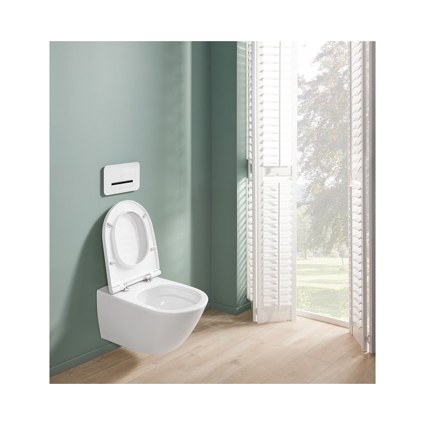 Villeroy & Boch 4670T9R1 - WC suspendu SUBWAY 3.0 en céramique avec abattant à fermeture douce SoftClose, blanc