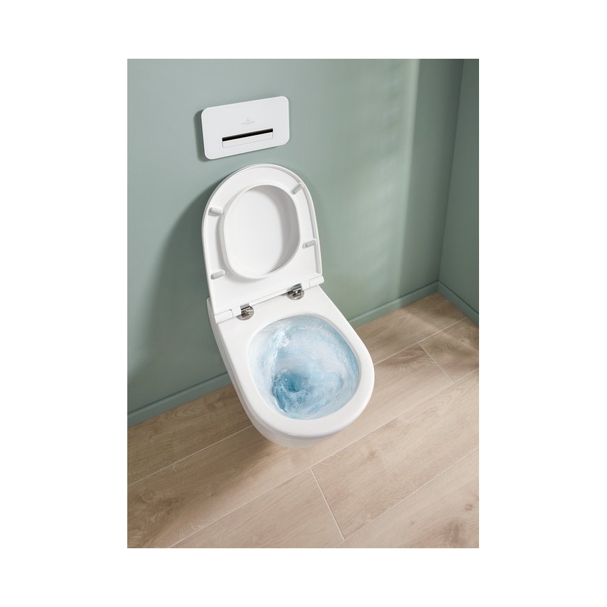 Villeroy & Boch 4670T9R1 - WC suspendu SUBWAY 3.0 en céramique avec abattant à fermeture douce SoftClose, blanc