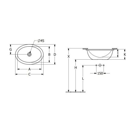 Villeroy & Boch 4A530001 - Lavabo à encastrer LOOP&FRIENDS 43x29 cm céramique/blanc