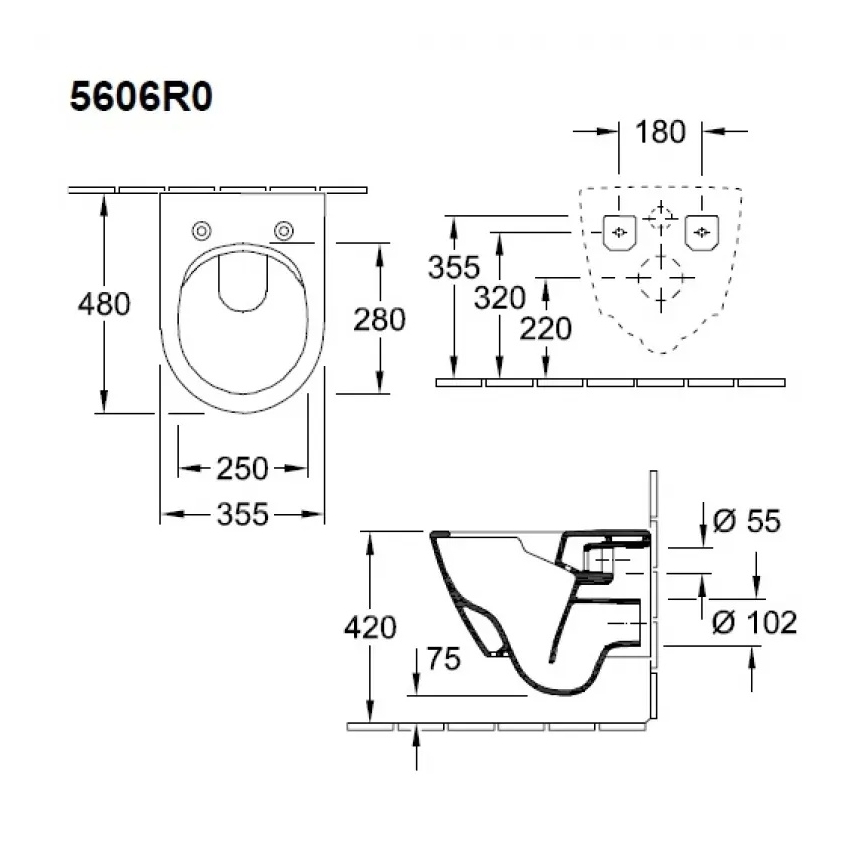 Villeroy & Boch 5606R0R1 - WC suspendu SUBWAY 2.0 céramique/blanc