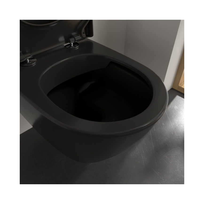 Villeroy & Boch 5614R0R7 - WC suspendu SUBWAY en céramique/noir