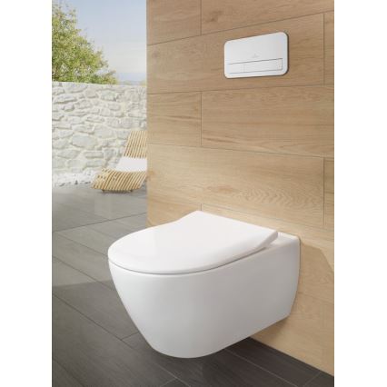 Villeroy & Boch 5614R201 - WC suspendu avec abattant SoftClose SUBWAY 2.0 céramique/blanc