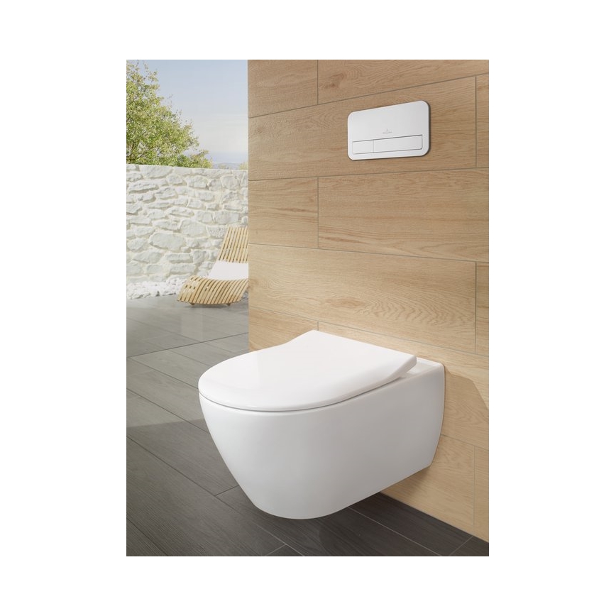 Villeroy & Boch 5614R201 - WC suspendu avec abattant SoftClose SUBWAY 2.0 céramique/blanc