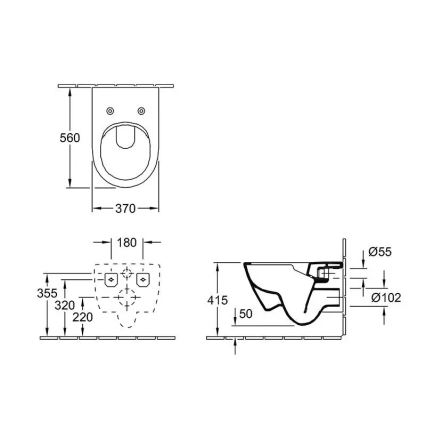 Villeroy & Boch 5614R2R1 - WC suspendu avec abattant SoftClose SUBWAY 2.0 céramique/blanc