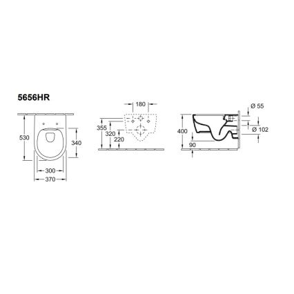 Villeroy & Boch 5656HR01 - WC suspendu avec abattant SoftClose AVENTO céramique/blanc