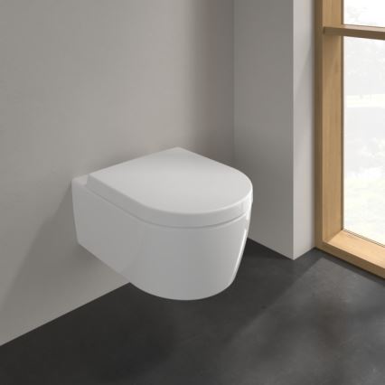 Villeroy & Boch 5656HRR1 - WC suspendu avec abattant SoftClose AVENTO céramique/blanc