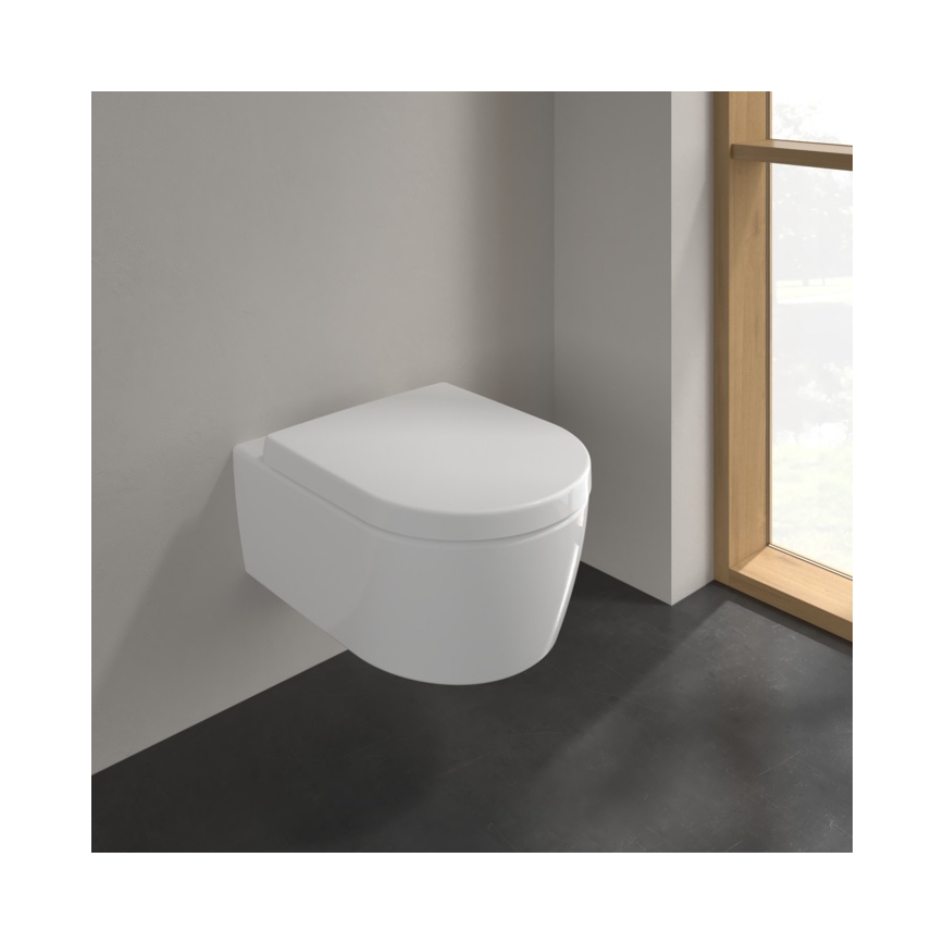 Villeroy & Boch 5656HRR1 - WC suspendu avec abattant SoftClose AVENTO céramique/blanc